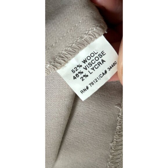 Eileen Fisher Cardigan Blouse 100% Wool Hidden Button Coffee Beige Size M - Picture 8 of 8